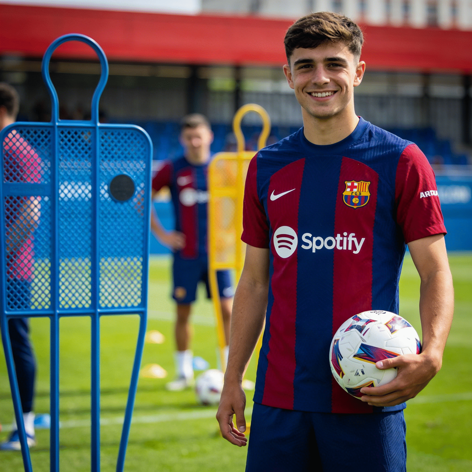Pedri Barcelona midfielder training at the club
